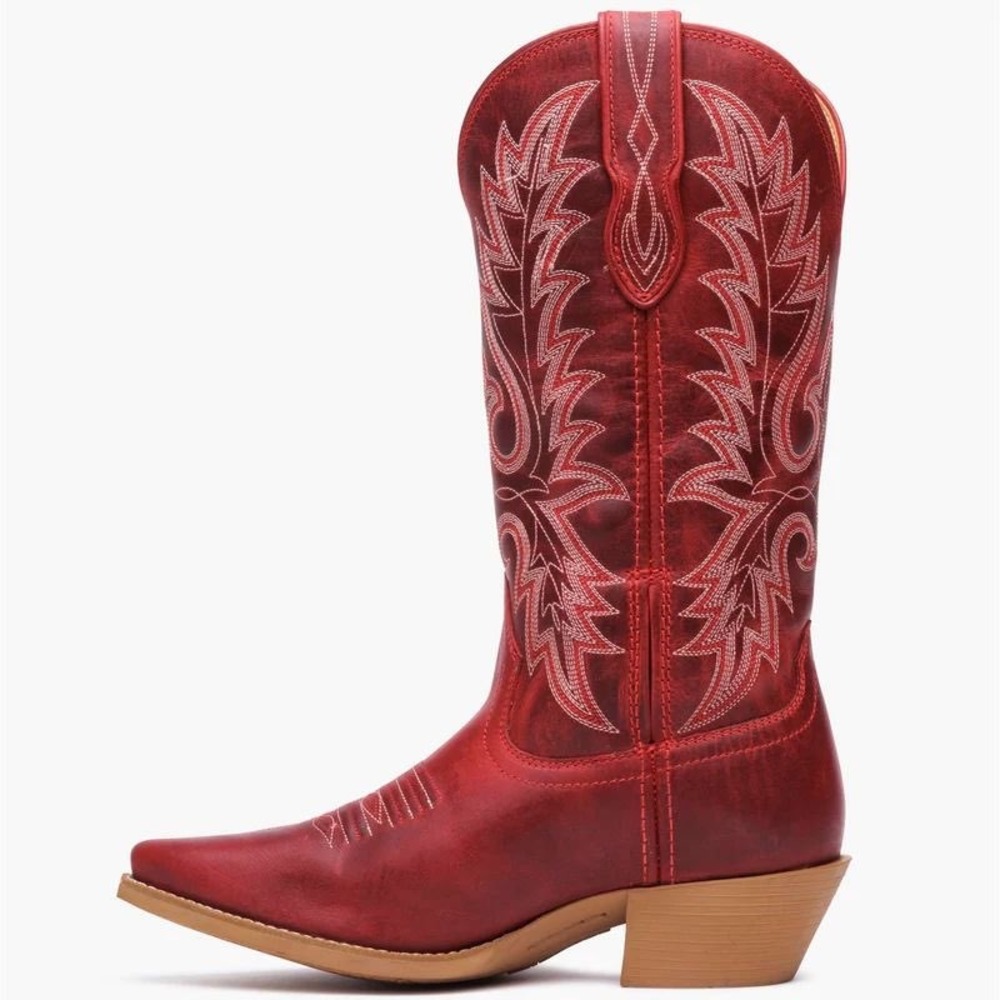 NEW Durango Shyloh Crimson Red Western Boots Snip Toe Cowgirl Rodeo Statement - Picture 3 of 16